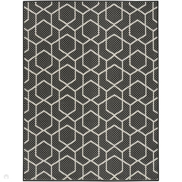 Horizon HOZ01 Modern Geometric Durable Stain-Resistant Weatherproof Flatweave In-Outdoor Black Rug-Nourison-Rug Love - The Most Loved Rug Store